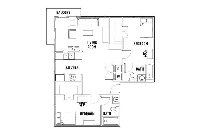 2X2-Corner-A floor plan