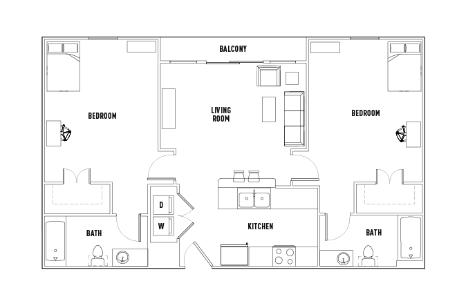 2X2-D floor plan