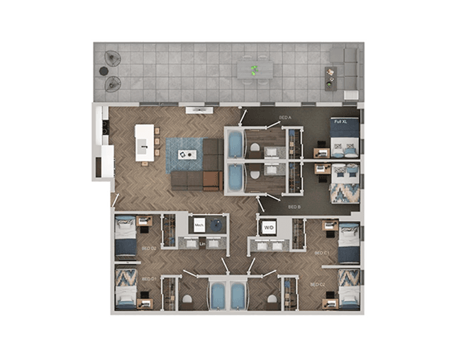 D3-Shared floor plan